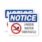 Signmission Under Water Obstacle Sign With Symbol, 14 in W x Rectangle, Vinyl Decal OS-2PACK-NS-D-1014-L-18760 - alternate 1